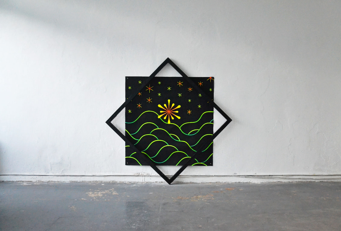 Fallen Star, acrylic on canvas, wooden stretcher frame, approx. 1 x 1 m, 2019